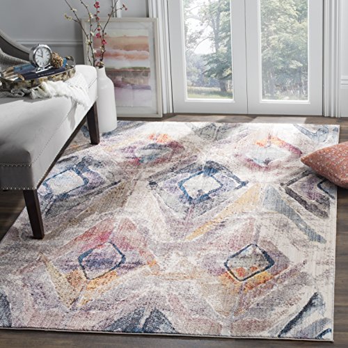Safavieh Trendy New Transitional Indoor Woven Rectangle Area Rug, Bristol Collection, BTL356, in Lavender / Light Grey, 91 X 152 cm for Living Room, Bedroom or Any Indoor Space