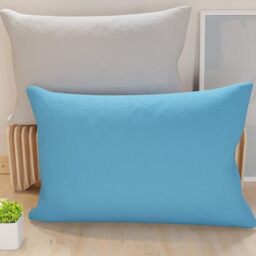 PETTI Artigiani Italiani - Pair of Pillow Cases 70 x 40 cm in Microfibre, Pillows for Bedroom Furniture, Sofa, Set of 2 Cushion Covers, Double-Sided Pillowcase Light Blue