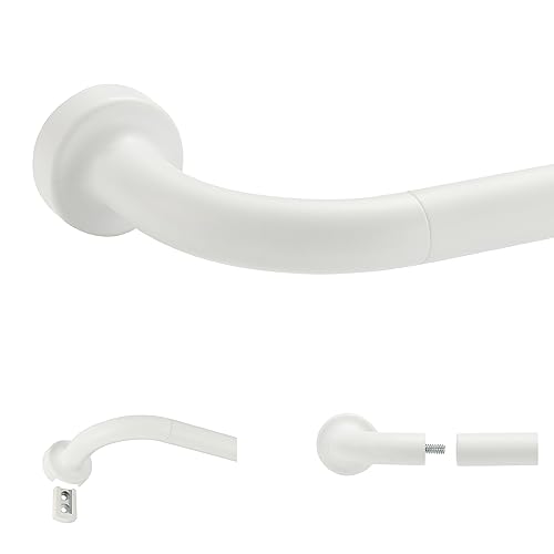 "28""-48"" Window Curtain Rod Adjustable Room Darkening Curtain Rod with Aluminum Finials and Brackets Wrap Design"