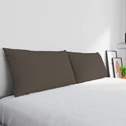 Max Color Pair of Pillowcases 100% Cotton, Made in Italy, Pillowcase Size 50 x 80 cm with Inner Flap, Plain Colour – Brown