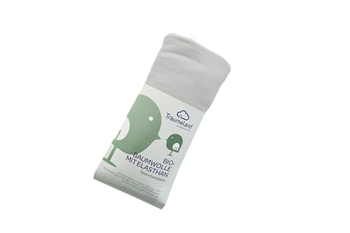 Träumeland Fitted Sheet Organic Cotton with Elastane Light Grey 100 x 100 cm
