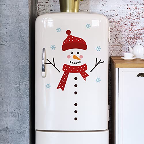 WALPLUS 75x70cm Christmas Decorations Wall Stickers Cute Snowman Decoration Stickers Set Wall Art Window Display Clings Display Decals Living Room Sale Clearance Home Living Room Bedroom DIY Gift