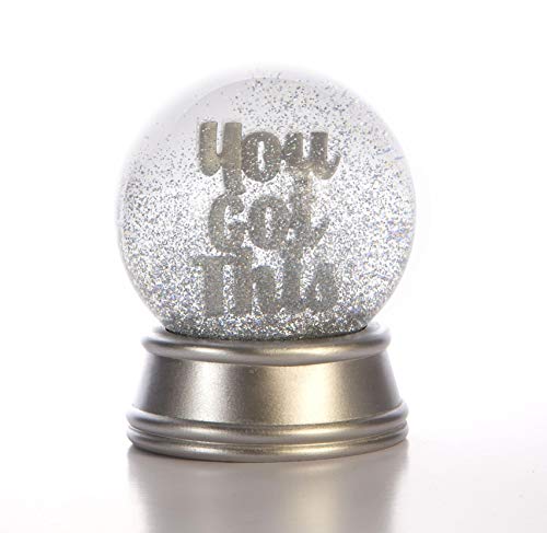 Boxer Gifts You Got This Inspirational & Motivational Glitter Snow Globe Ornament - Heartfelt Gift For Her, Pregnancy, University Exams, New Job, Silver