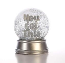 Boxer Gifts You Got This Inspirational & Motivational Glitter Snow Globe Ornament - Heartfelt Gift For Her, Pregnancy, University Exams, New Job, Silver