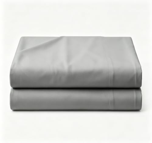 Flat Sheets 2 Pack - Hotel Quality Flat Bed Sheets - Brushed Microfiber - Ultra Soft & Breathable - Wrinkle-Free - Easy Care - Flat Sheets Only (Gray, Twin-2Pack)