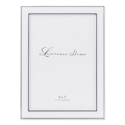 Lawrence Frames Silver Plated Metal with White Enamel Picture Frame, White, 5x7