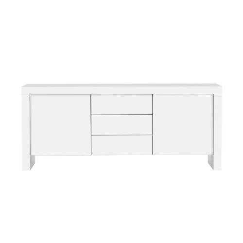 TemaHome Wood Honeycomb Panel Kobe Sideboard 2-Doors 3-Drawers with Pure White Matte, 188 x 45 x 79 cm, White