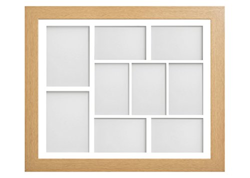 Frame Company Watson Beech Multi-Aperture Photo Frame with Mount, 20x16 for 7x5 (x2) 6x4 (x4) * Choice of Frame Colour and Mount Design* NEW