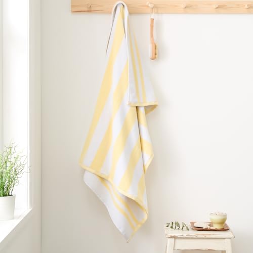 Bianca Reversible Stripe 50x90cm Cotton Jacquard Hand Towel Yellow
