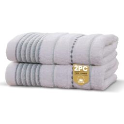 Rapport Home Dakota Stripe Face Towels 2-Pack Luxurious 100% Cotton 500gsm Soft Absorbent Face Cloths, Oeko-Tex Certified Bathroom Hand Towels - Green (30x30cm)