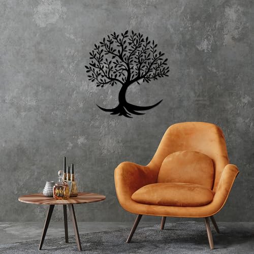 Stylish Black Decorative Metal Wall Accessory, 68 x 70 cm, 100% Metal (1.5 mm Thick), Easy Wall Mounting, Perfect for Modern Home Decor
