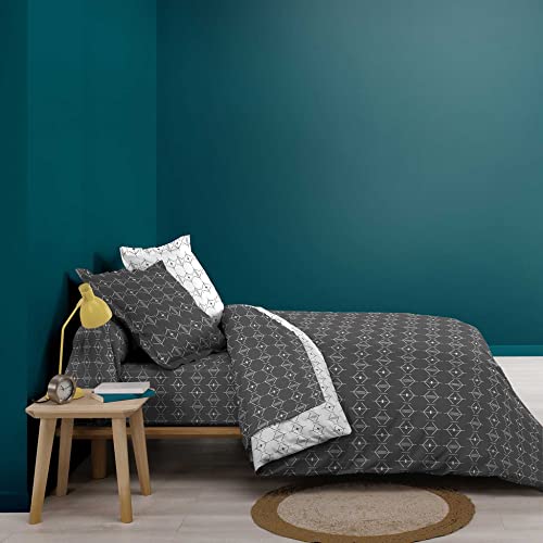 Douceur d'Intérieur, Aristide Duvet Cover (240 x 220 cm) Anthracite 100% Cotton