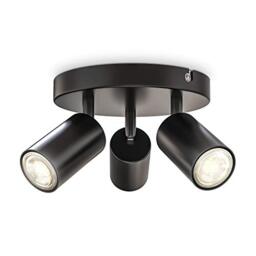 B.K.Licht Ceiling Light, 3 Rotatable Spots, GU10 Sockets, Bulbs not Included, Spotlight for Kitchen, Dining Room, Bedroom, Metal Spotlight Ceiling Lamp, Flexible Design IP20 230V, 9/19 cm, Black