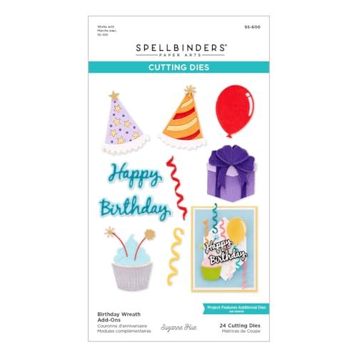 Birthday Wreath Add-Ons Etched Dies from the Beautiful Wreaths Collection by Suzanne Hue