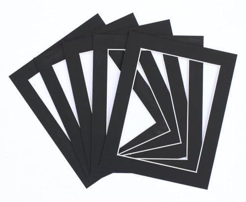 Frame Company Pack of 10 Black Mounts, 14x11 for A4 - Fits an A4 photo, External Mount Size 14x11, Pack of 10, Acid-Free