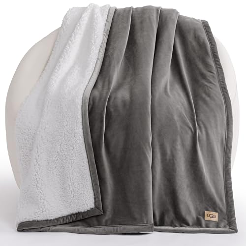 UGG – Bliss Sherpa Throw – Cozy Reversible Accent Blanket – Modern Home Décor – Comfortable & Decorative Blanket for Bed or Sofa - 50” x 70” - Firewood
