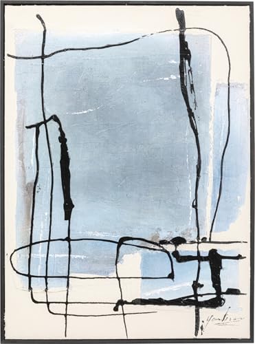 Kare Design Framed Picture Dust, Blue, Rectangular, Abstract Wall Art, Modern Design, Decorative Home Accessories for Living Room, Bedroom, 55x75cm (HxW)