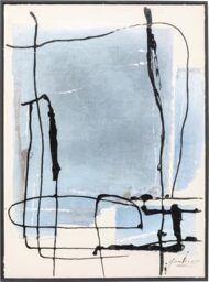 Kare Design Framed Picture Dust, Blue, Rectangular, Abstract Wall Art, Modern Design, Decorative Home Accessories for Living Room, Bedroom, 55x75cm (HxW)