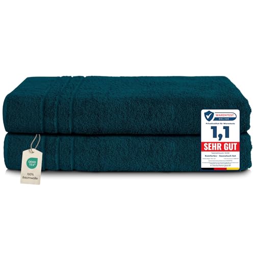 Komfortec Jumbo Bath Towels, 100% Cotton, Quick Dry, 80x200, Teal