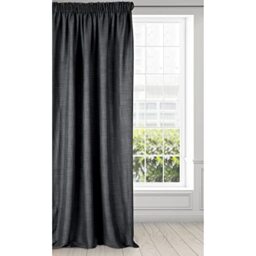 Eurofirany curtain, curtain, plain weave, living room, lounge 1 piece, Black/Grey, 140 x 270 cm