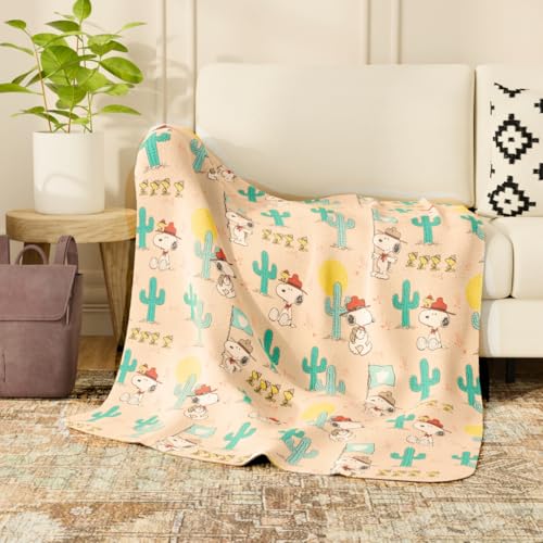 Franco Collectibles Peanuts Snoopy & Woodstock Camping Boy Scout Bedding Super Soft Cozy Plush Throw, 50 in x 70 in, (Official Peanuts Product)