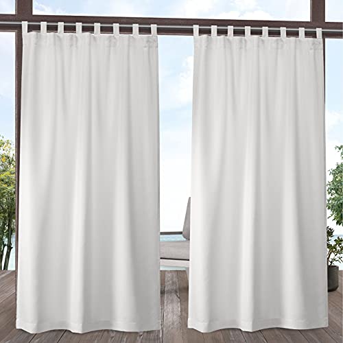 "Exclusive Home Cabana Tab Top Curtain Panel Pair, Polyester, Vanilla, 54"" W x 84"" L (Pack of 1)"