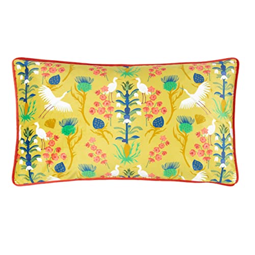 Kate Merritt Herons Illustrated Rectangular Polyester Filled Cushion
