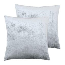 Paoletti Verona Feather Filled Cushions (Twin Pack), Polyester, Silver