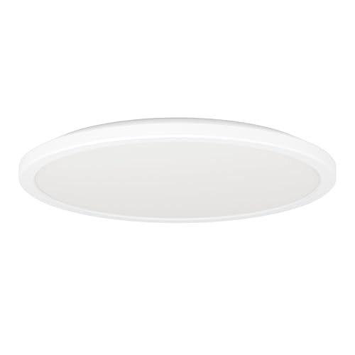 Eglo LED Ceiling Light Fitting Rovito, Round Ceiling lamp, Bathroom Lighting, Flush luminaire Made of Plastic in White, Warm White-Cold White, IP44, Ø 39 cm