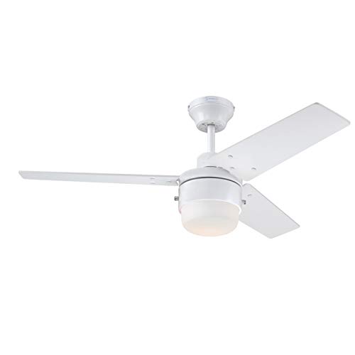 Westinghouse Lighting 73042 Talia, Modern Ceiling Fan with Light, 105 cm, White Finish, Opal Frosted Glass