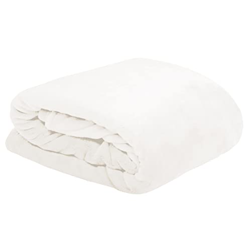 Stof P25792011 130 x 160 cm 100 Percent Polyester Blankets, White