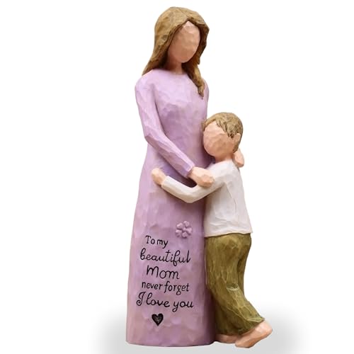 AcowSpt Mom Gifts from Son, Boy Mom Gift, Gift for Moms from Son, Mother of The Groom Gifts, Sculpted Hand-Painted Figurine