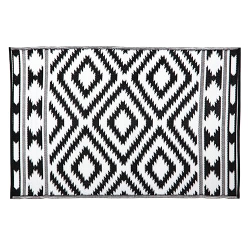 JVL Lightweight Reversible Plastic Woven Outdoor Rug, 180x240cm, Aztec