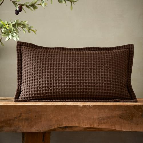 Pineapple Elephant Jaipur Chunky Waffle Cotton 30x50cm Cushion Chocolate