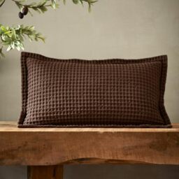 Pineapple Elephant Jaipur Chunky Waffle Cotton 30x50cm Cushion Chocolate