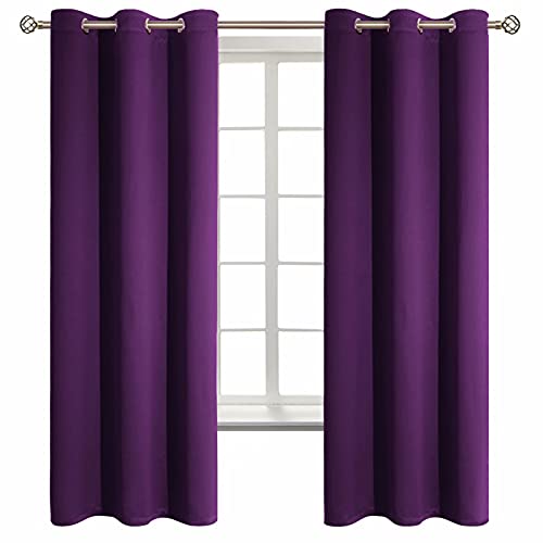 BGment Blackout Curtains - Grommet Thermal Insulated Room Darkening Bedroom and Living Room Curtain, Set of 2 Panels (42 x 63 Inch, Royal Purple)