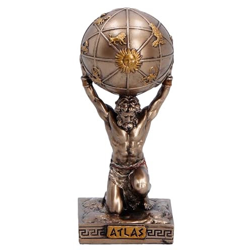 Nemesis Now Atlas Titan Bearer of the Sky (Mini) - Ancient Egypt Art Decor, Bronzed Hand-Painted Resin Statue, Mythology Collectible