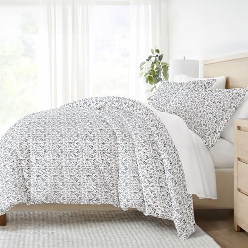Linen Market Duvet Cover Set, Burst of Vines Navy, King/California King