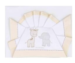 ANDY & HELEN® 3-Piece Set of Top Sheet, Fitted Sheet and Pillowcase, 100% Cotton, Cream