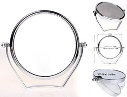 HIMRY KXD3102-7x KXD3102-7x Magnification 14.7 cm Diameter Double-Sided Standing Travel Mirror 6 Inch Chrome-Plated