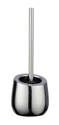 WENKO Toilet Brush, ceramic, Chrome, 13, 5 x 38 x 13, 5 cm