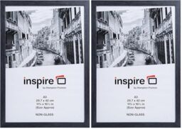 Hampton Frames WESTMINSTER Paperwrap Poster Photo Display Frame Acrylic (Non Glass) Grey A3 (30x42cm) WESA3GRY (Pack of 2)
