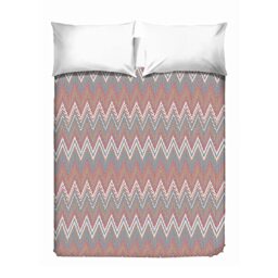 PENSIERI DELICATI Double Bed Sheet 260 x 280 cm, Single Sheet 100% Cotton Pique, Ideal as Furnishing Towel, 2 Squares Bed Blanket, Coral Barbed Pattern, 100% Made in Italy