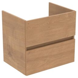 Ideal Standard Bathroom Vanity Units Eurovit+ 60cm wall mounted vanity unit with 2 drawers, R0259Y8, Natural Oak