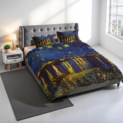 SD52 Digital Print Duvet Cover Set, 100% Cotton, Made in Italy, Double Bed Duvet Cover Set 250 x 200 cm+2 Pillowcases 50 x 80 cm