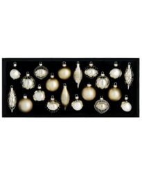 Pale Gold Glass Baubles, 20 Pack