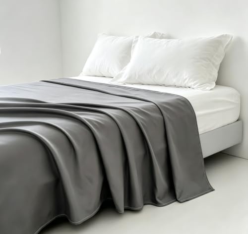 Microfiber Queen Bedding Flat Sheet, Ultra Soft and Wrinkle, Fade, Stain Resistant Top Sheet (Dark Grey, Twin)