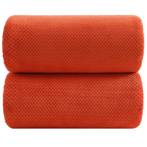 YTYC Towels,39x78 Inch Oversized Bath Sheets Towels for Adults Luxury Bath Towels Extra Large Sets for Bathroom Super Soft Microfiber 80% Polyester(Burnt Orange,2 Piece)