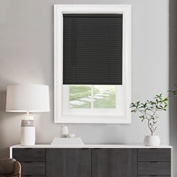 "Cordless Light Filtering Mini Blind - 30 Inch Width, 72 Inch Length, 1"" Slat Size - Black - Cordless GII Morningstar Horizontal Windows Blinds for Interior by Achim Home Decor"