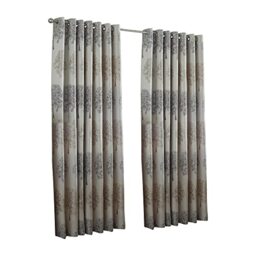 Riva Home Paoletti Oakdale Tree Motif Eyelet Curtain Pair - Silver - 117x183cm